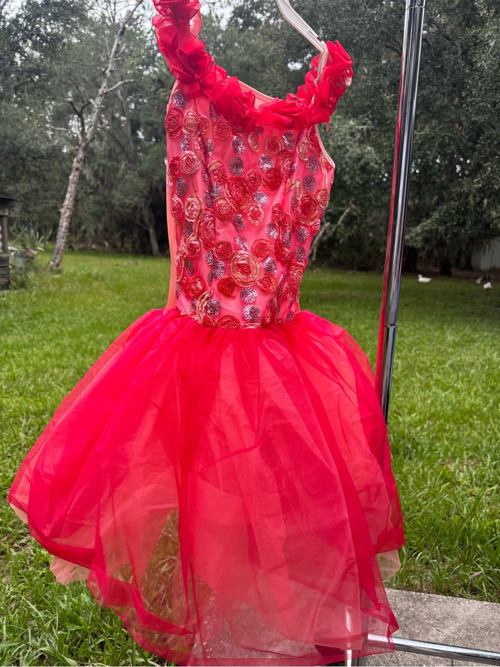 Red Floral ballet costume size adult medium